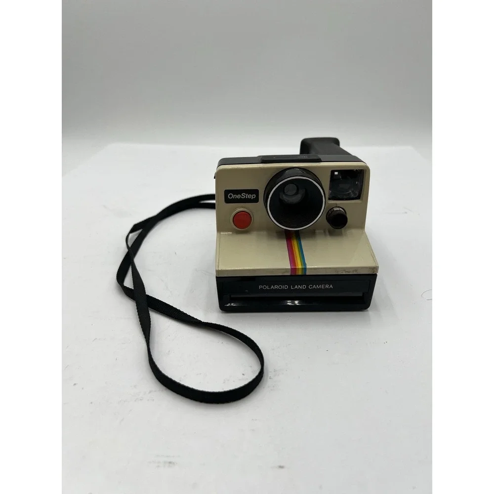 Vintage Polaroid OneStep SX-70 Land Camera Rainbow Stripe White Untested